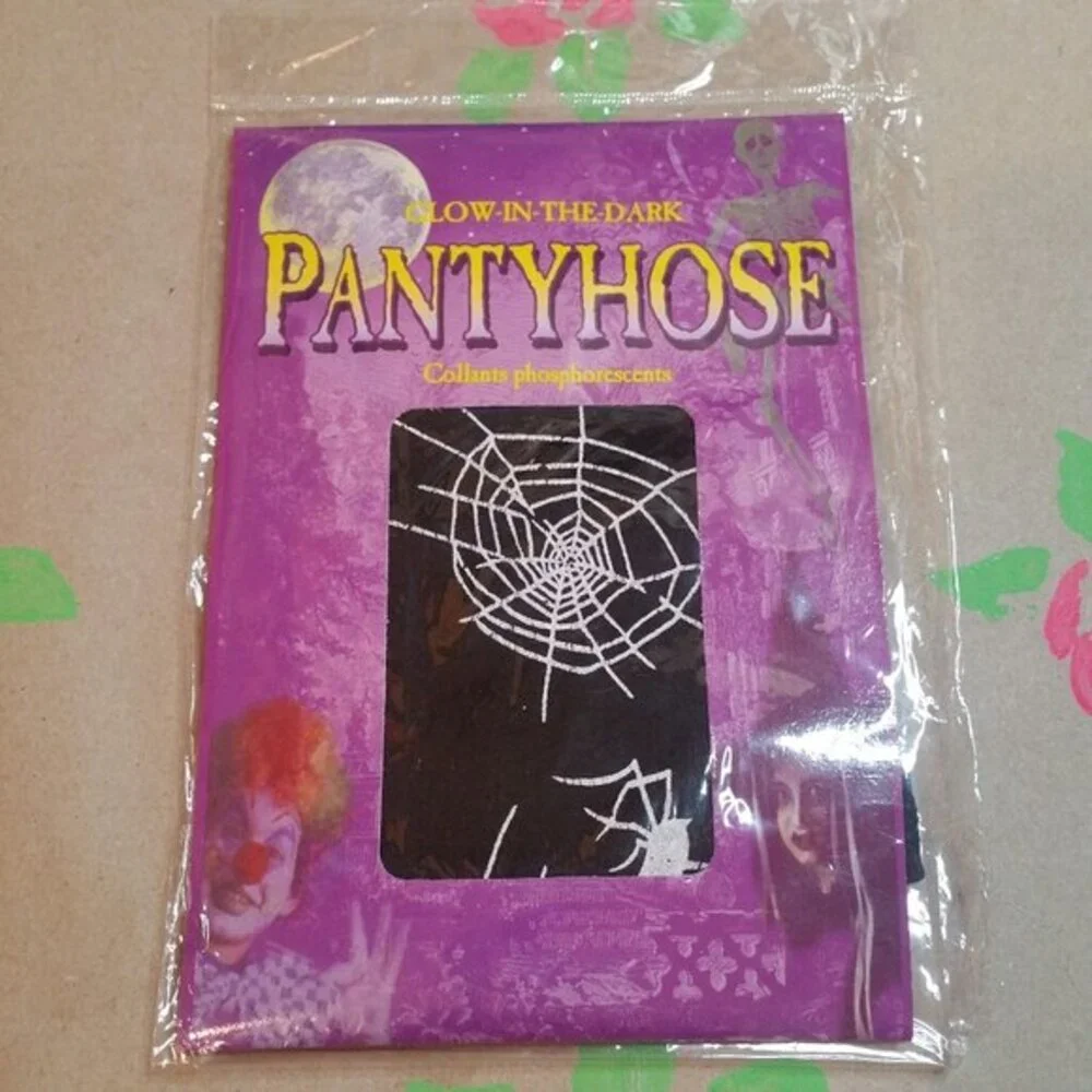 NEW Glow in The Dark Spider Spiderweb Pantyhose